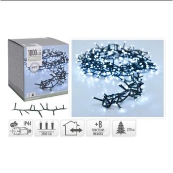 1000 LED-es fényfüzér kültéri/beltéri  - Hidegfehér kép