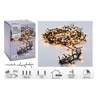 1000 LED-es fényfüzér kültéri/beltéri  - Melegfehér kép