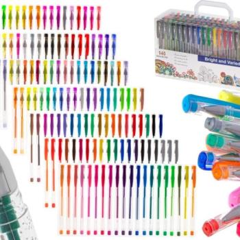 140 részes színes gél toll készlet kép