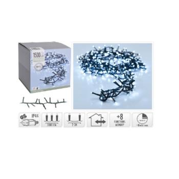 1500 LED-es fényfüzér kültéri/beltéri  - Hidegfehér kép