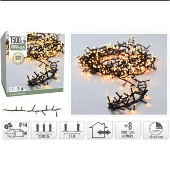 1500 LED-es fényfüzér kültéri/beltéri  - Melegfehér kép