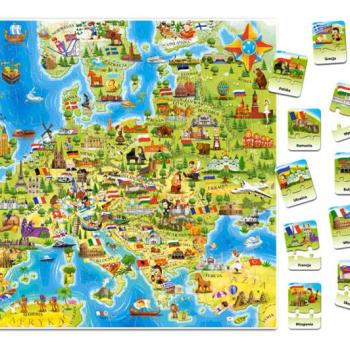 180 db-os oktató puzzle (Európa térképe) kép