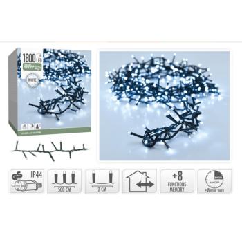 1800 LED-es fényfüzér kültéri/beltéri  - Hidegfehér kép