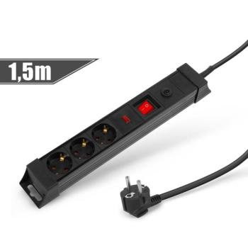 3-as elosztó túlfesz. és túláram elleni védelemmel, 230 V, 16 A, 1,5 m kép