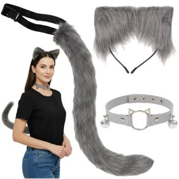 3 részes macska jelmez - szürke kép