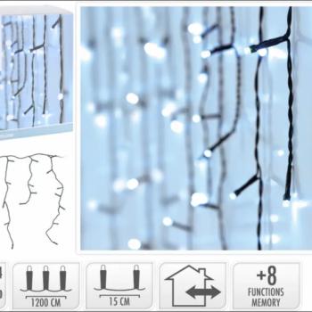 360 LED-es prémium kültéri hideg fehér jégcsap fényfüzér  kép