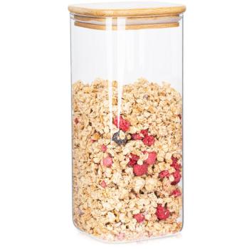 4Home Bamboo üveg élelmiszer tároló bambusz fedéllel, 1500 ml, 1500 ml kép