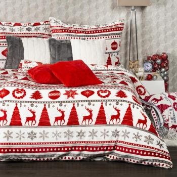 4Home Christmas Time mikroflanel ágyneműhuzat piros, 140 x 200 cm, 70 x 90 cm, 140 x 200 cm, 70 x 90 cm kép