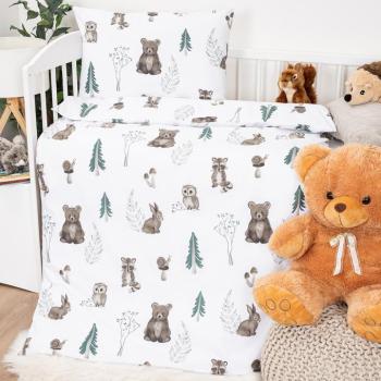 4Home Forest Friends gyerek pamut ágyneműhuzat kiságyba, 100 x 135 cm, 40 x 60 cm kép