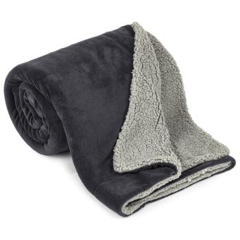 4Home gyapjú hatású pléd világosszürke/antracit, 150 x 200 cm, szürke kép