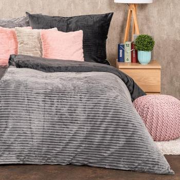 4Home mikroflanel Stripe ágyneműhuzat szürke, 140 x 200 cm, 70 x 90 cm, szürke kép
