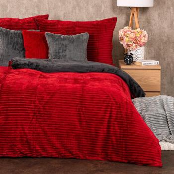 4Home Stripe mikroflanel ágyneműhuzatbordó, 140 x 200 cm, 70 x 90 cm, bordó kép