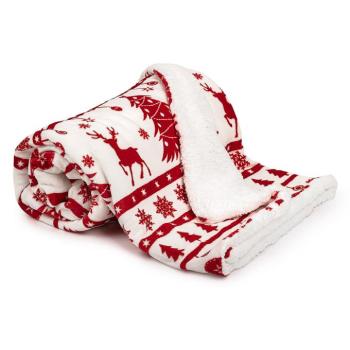 4Home White Christmas karácsonyi gyapjú hatású pléd 150 x 200 cm kép