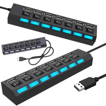 7x USB 2.0 hub port elosztó kép