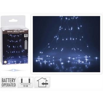 80 LED-es hideg fehér microled fényháló kép