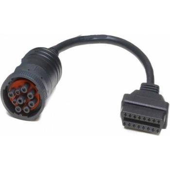 9 Pin deutsch J1939 (Female) to OBD OBD2 (Female) Adapter teherautó diagnosztikai átalakító kábel kép