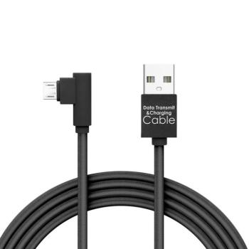 Adatkábel - MicroUSB, Gamer 90°-os kialakítás, fekete - 2 m - 2 A kép