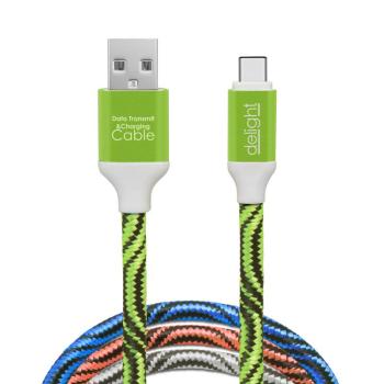 Adatkábel - USB Type-C szövet bevonat 4 szín - 1 m kép