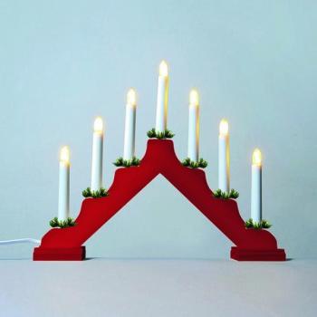 Adventi gyertyatartó LED Filament, piros kép