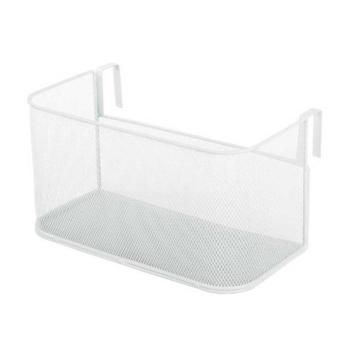 Akasztókonzolos fémrácsos gyűjtőkosár, fehér kép