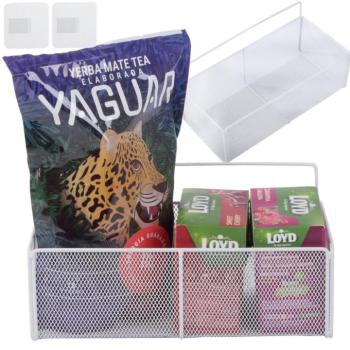 Akasztós fém háztartási tárolókosár, fehér kép