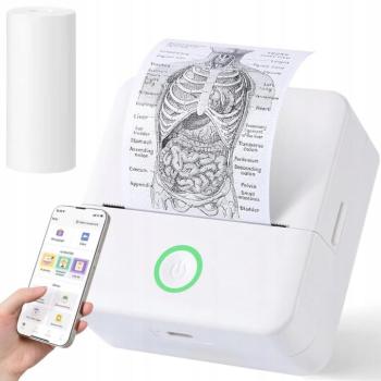Akkumulátoros hőnyomtató Bluetooth kapcsolattal, 55 mm kép