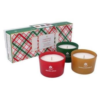 Arome illatgyertya készlet 85 g, 3 db, Fűszeres alma, Borsmenta Vanília, Vanília bourbon kép