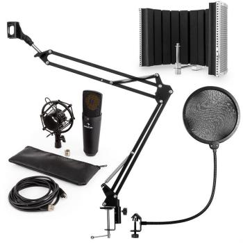 Auna auna MIC-920B USB mikrofon szett V5 kondenzátoros mikrofon, pop filter, mikrofonernyő, mikrofon kar kép