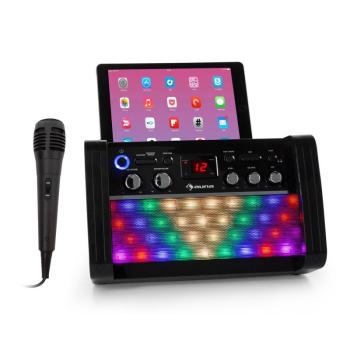 Auna DiscoFever 2.0, karaoke rendszer, BT, diszkó LED dióda, CD/CD+G lejátszó, fekete kép