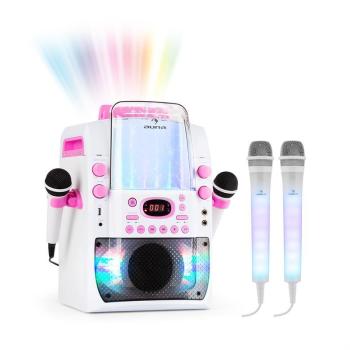 Auna Kara Liquida BT karaoke rendszer, rózsaszín + Dazzl karaoke mikrofon készlet, LED megvilágítás kép