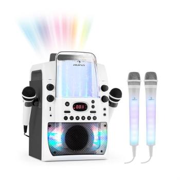 Auna Kara Liquida BT karaoke rendszer, szürke + Dazzl karaoke mikrofon készlet, LED megvilágítás kép