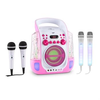 Auna Kara Liquida karaoke rendszer, rózsaszín + Dazzl karaoke mikrofon készlet, LED megvilágítás kép