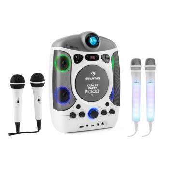 Auna Kara Projectura karaoke rendszer, fehér + Dazzl karaoke mikrofon készlet, LED megvilágítás kép