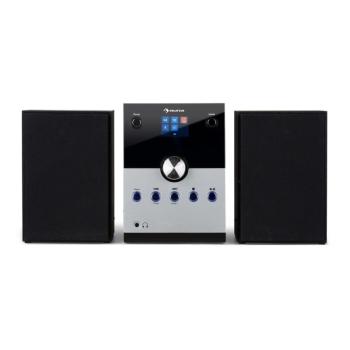 Auna MC-30, DAB mikro sztereó rendszer, 2 hangszóró, DAB+, FM, bluetooth, CD-lejátszó, távirányító, ezüst kép