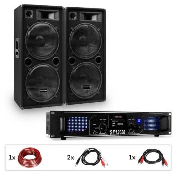 Auna Pro PW-2522 MKII, PA készlet, erősítő, 2 passzív 15" hangfal, 750 W RMS/1500 W max., 3-sávos kép