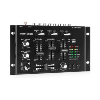 Auna Pro TMX-2211, MKII, DJ-Mixer, 3/2 csatorna, crossfader, talkover, rack-ba szerelés, fekete kép