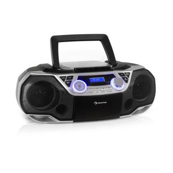 Auna Roadie 2K, boombox, CD lejátszó, kazettás rádió, DAB/DAB+, UKW, bluetooth, ezüst kép