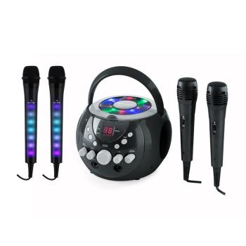 Auna SingSing karaoke rendszer, fekete + Dazzl mikrofon szett, LED megvilágítás kép