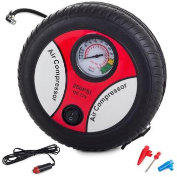 Autós kompresszor nyomásmérővel 12V kép