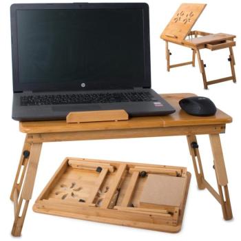 Bambusz laptop asztal kép