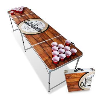 BeerCup Backspin Beer Pong, asztal, készlet, fa, jégtartó rekesz, 6 labda, 50 Cups kép