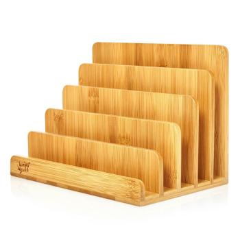 Blumfeldt 5 rekeszes levéltartó, A4, 25 x 17,5 x 16 cm, álló vagy fekvő, bambusz kép