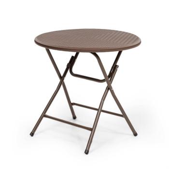 Blumfeldt Burgos Round, összecsukható asztal, polirattan, asztal területének átmérője 80 cm Ø 4 személy részére, barna kép