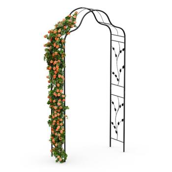 Blumfeldt FloraBelle Cupola rózsaszín boltív, dekoratív levélminták, időjárásálló, segédeszköz kúszónövényekhez kép
