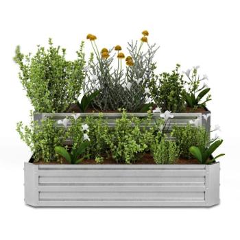 Blumfeldt High Grow magaságyás, 2 szint, időjárásálló, korrózióálló, robusztus, 405 L kép