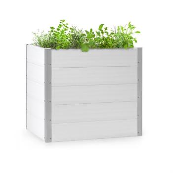 Blumfeldt Nova Grow, kerti ágyás, 100 x 91 x 100 cm, WPC, fa megjelenés, fehér kép