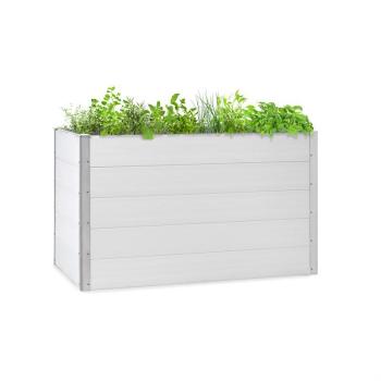 Blumfeldt Nova Grow, kerti ágyás, 150 x 91 x 100 cm, WPC, fa megjelenés, fehér kép