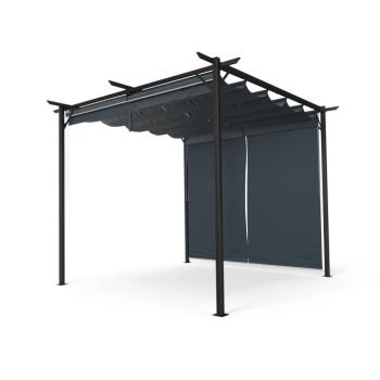 Blumfeldt Pantheon Robust Pergola, 3x3 m időjárásálló porszórt acél oldalsó redőnyökkel kép