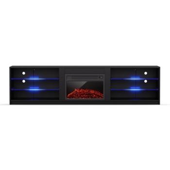 Blumfeldt Perth Medium Lowboard TV-szekrény elektromos kandallóval, 160 x 40 x 30 cm, LED kép