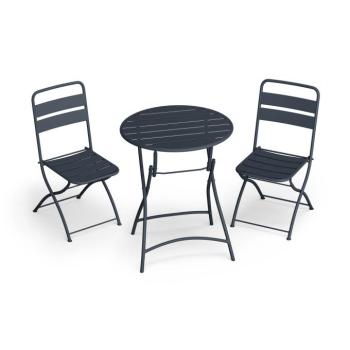 Blumfeldt RetroChic kerti szett, 1 asztal + 2 szék, 60 cm, összecsukható, bevonva, időjárásálló kép